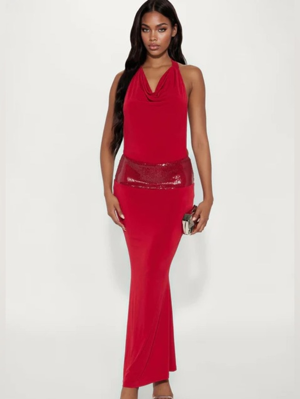 Here For More Backless Halter Maxi Dress NEW 🏷️
